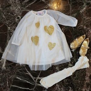 White Dress, Shoes, Tights Set